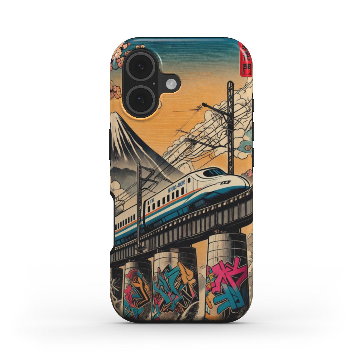 Phone Case "Shinkansen and Fuji Graffiti – A.D.S Accessory" – A.D.S Collection